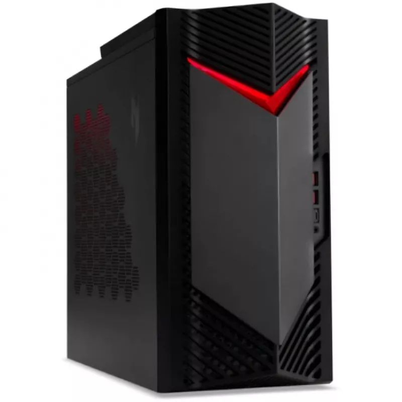 Acer Nitro 50 N50-660 PC gaming de torre, Intel Core Ultra 7 265F, 32 GB DDR5, SSD M.2 de 1 TB, NVIDIA GeForce RTX 5060 8 GB, Wi-Fi 7, Bluetooth 5.3, Windows 11 Home, negro/rojo
