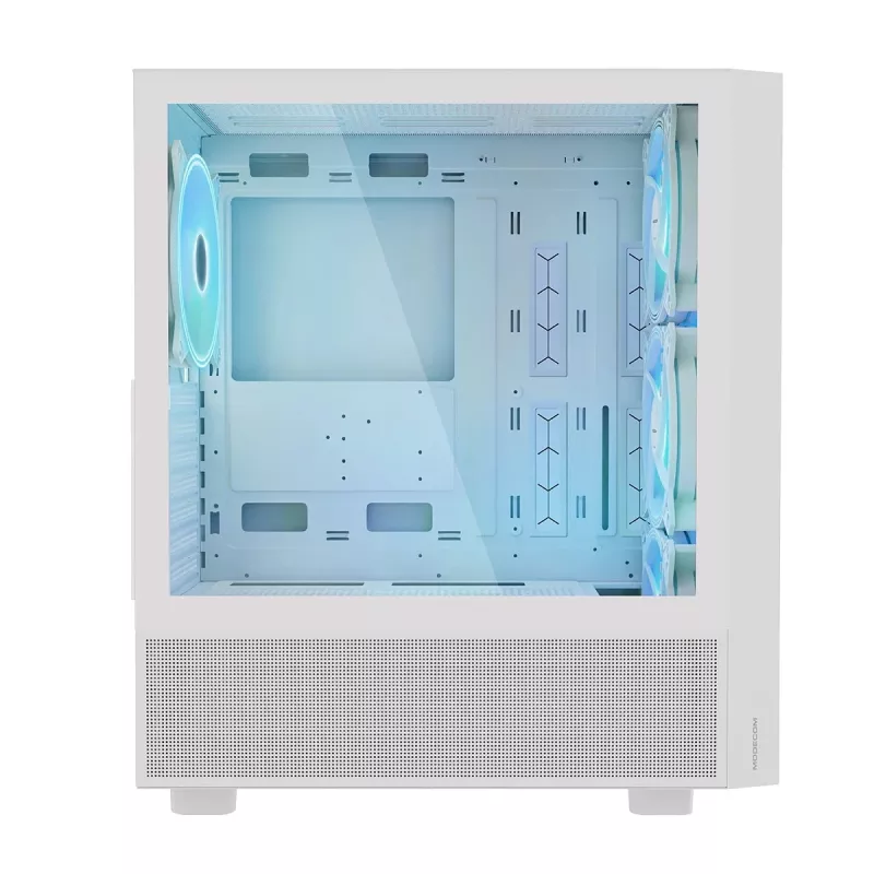 Caja de PC MODECOM BREEZE ARGB Flow MIDI, ATX, USB 3.0 ×2 + USB-C, blanca