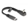 Cable plano USB 2.0 DeLOCK conector macho USB Type-C a conector macho USB Type-C en ángulo PD 3.0 60 W 14 cm negro