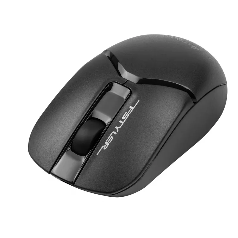 Ratón óptico inalámbrico A4Tech FM12S Negro — 1200 dpi, receptor RF nano, 3 botones, pila AA