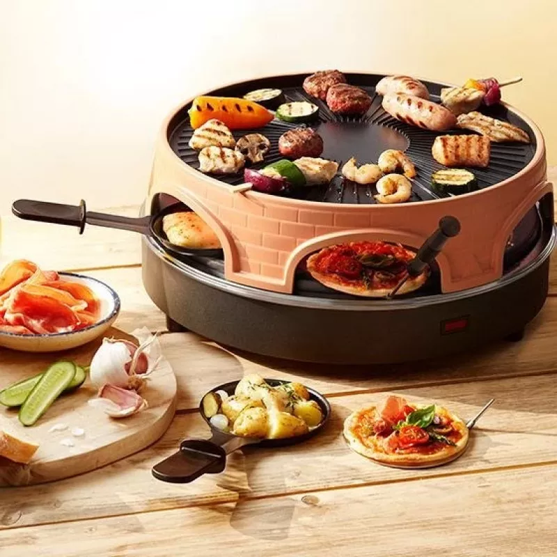 Emerio PO-113255.4 Grill de raclette 1500 W Negro, Marrón