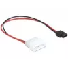 Delock Cable de alimentación conector macho Molex de 4 pines a conector hembra SATA de 6 pines delgado 24 cm