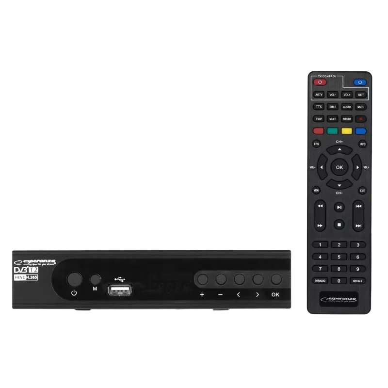Decodificador sintonizador TV DVB-T2 Hevc H.265 Cable HDMI