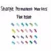 Sharpie Fine Point Rotulador permanente, negro, 12 unidades