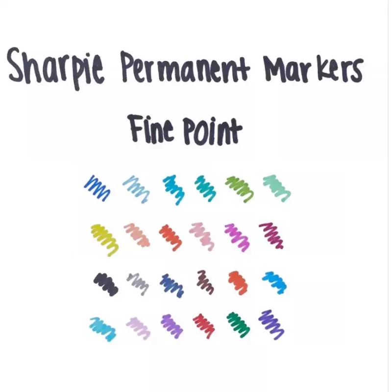 Sharpie Fine Point Rotulador permanente, negro, 12 unidades