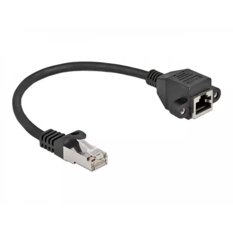 Cable de extensión de red DeLOCK Cat.6A 25 cm negro