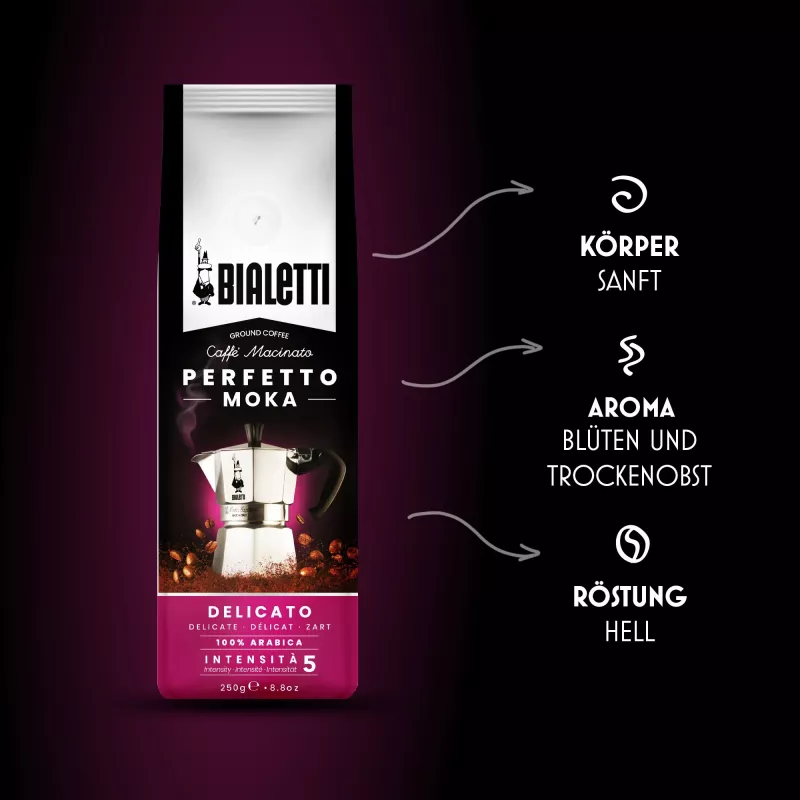 Café molido Bialetti Perfetto Moka Delicato 250 g