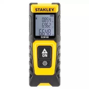 Medidor de distancias STANLEY SLM100 — alcance láser 30 m, medidor manual compacto