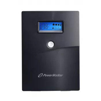 Sistema de alimentación ininterrumpida PowerWalker VI 3000 SCL — SAI Line-Interactive 3 kVA / 1800 W, 230 V, batería 9 Ah, LCD, torre, negro