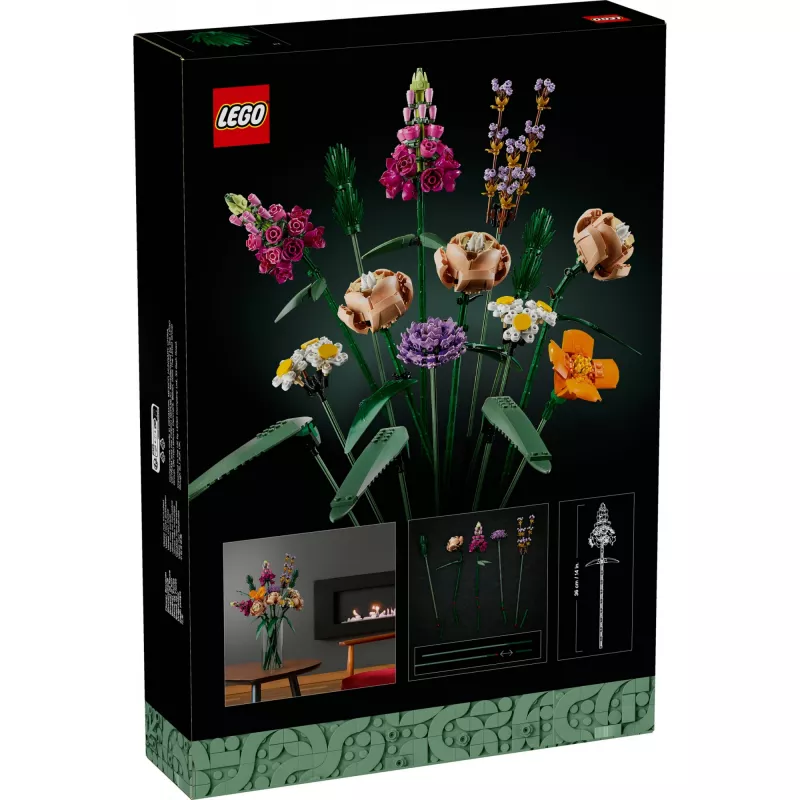 LEGO 10280 Icons Ramo de flores Set de flores artificiales para adultos Accesorios decorativos para el hogar Idea de regalo para mujeres hombres Ella y Él esposa o marido