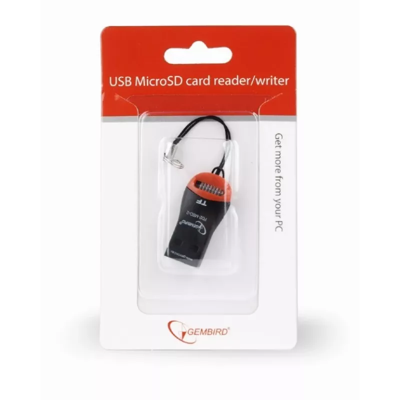 Lector de tarjetas Gembird FD2-MSD-3 USB 2.0 negro rojo