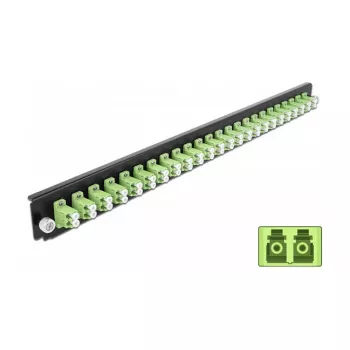 DeLOCK 19 pulgadas placa frontal para caja de empalmes 43362 24 puertos LC dúplex verde lima
