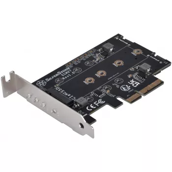 Tarjeta adaptadora Silverstone SST-ECM27 M.2/SATA, PCIe 4.0, 1x M-Key, 2x SATA 6G - Low Profile