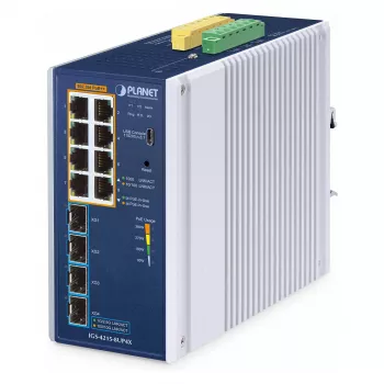 Switch gestionado PLANET IP30 8 puertos L2/L4 Gigabit Ethernet aluminio azul