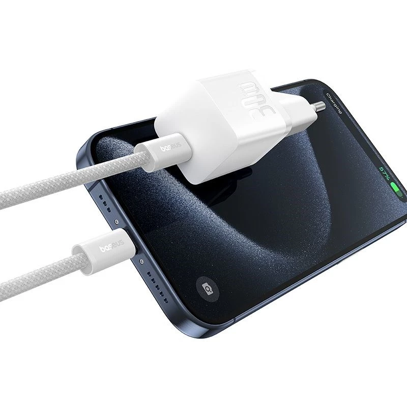 Cargador de pared USB-C GaN5 mini 30W Baseus P10110902213-01 blanco