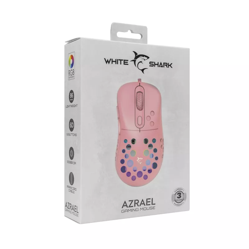 Ratón White Shark GM-5013 Azrael Pink USB