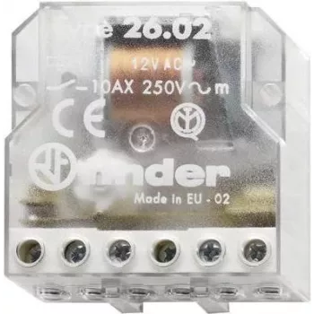 FINDER interruptor de impulso 230V AC 26.02.8.230.0000 Serie 26 para caja empotrada 2 contactos 10A 26.02.8.230.0000 (260282300000)