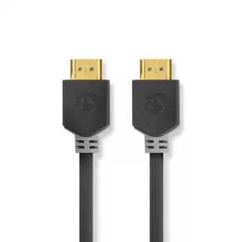 Nedis cable HDMI™ de alta velocidad con Ethernet | conector macho HDMI™ | 4K@60Hz | ARC | 18 Gbps | 0,50 m | redondo | PVC | antracita | envase con ventana