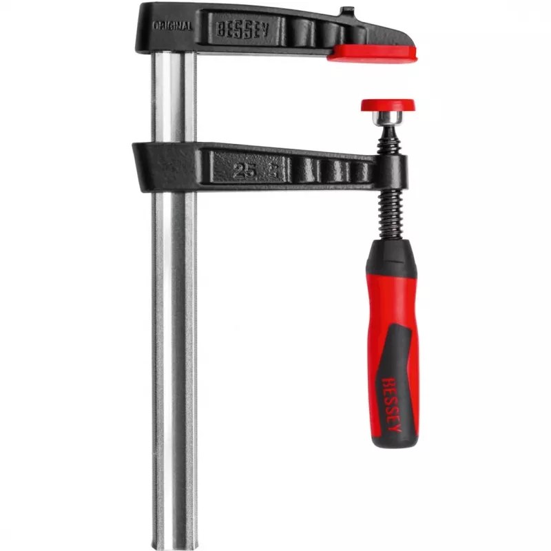 Sargento de fundición maleable original Bessey TG con mango de plástico de 2 componentes - sargento - hierro - plástico - 25 cm