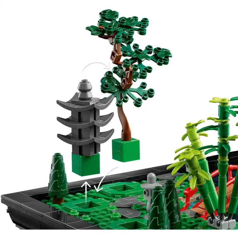 LEGO Set de construcción ICONS 10315 Jardín zen, 1363 piezas, 18+, medidas 210×320×200 mm, peso 4,19 kg