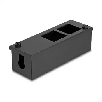 Caja de distribución DeLOCK Easy 45 soporte de módulos para montaje en mesa o pared, metal, negro — 4×22,5×45 mm o 2×45×45 mm