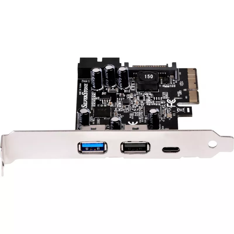 SilverStone ECU05 - adaptador USB - PCIe 2.0 x2 perfil bajo - USB 3.1 Type-C x 1 + USB3.0 x 2 + USB3.0 (interno) x 2 (SST-ECU05)