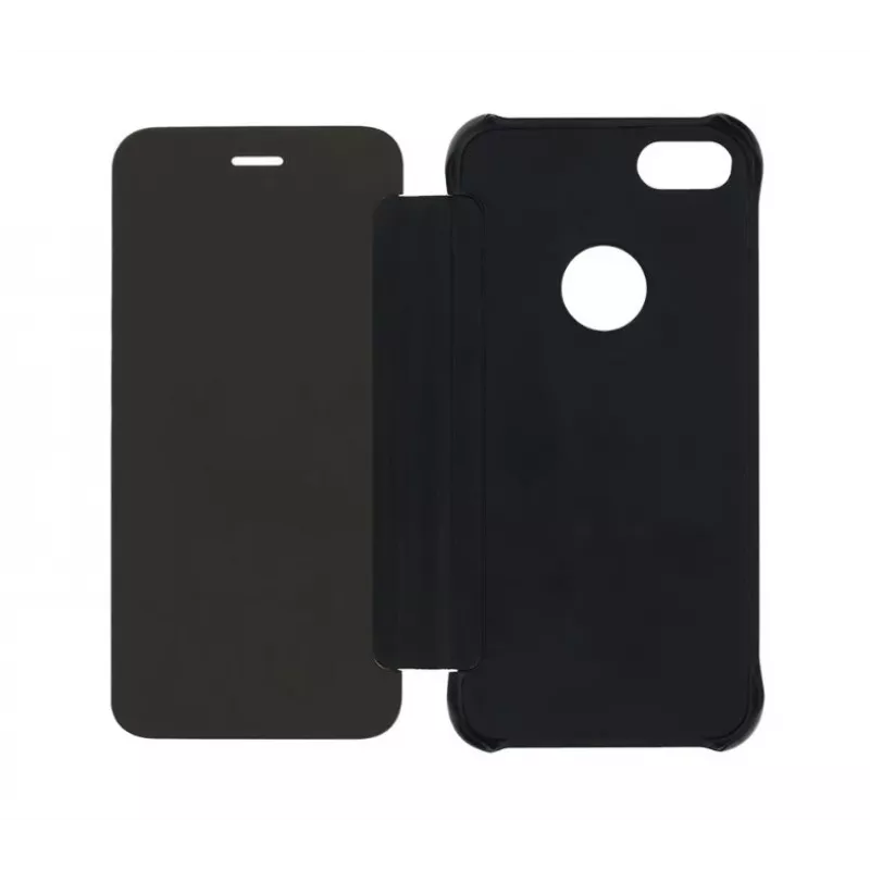 Funda tipo cartera Tellur para iPhone 8 — piel sintética, negra, con espejo