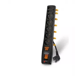 HSK DATA P& 3 m cable alargador 5 tomas AC interior/exterior negro