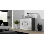 Cama Meble UNI aparador de salón, gris/blanco brillante
