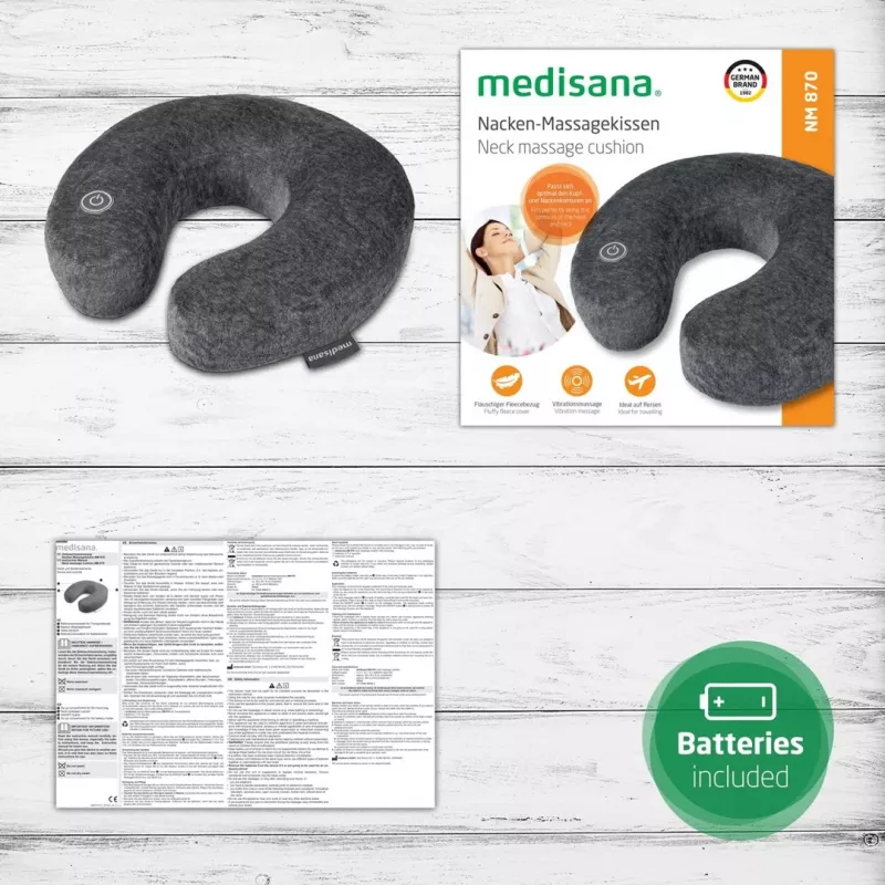 Masajeador de cuello Medisana NM 870 - gris, masajeador vibratorio a pilas