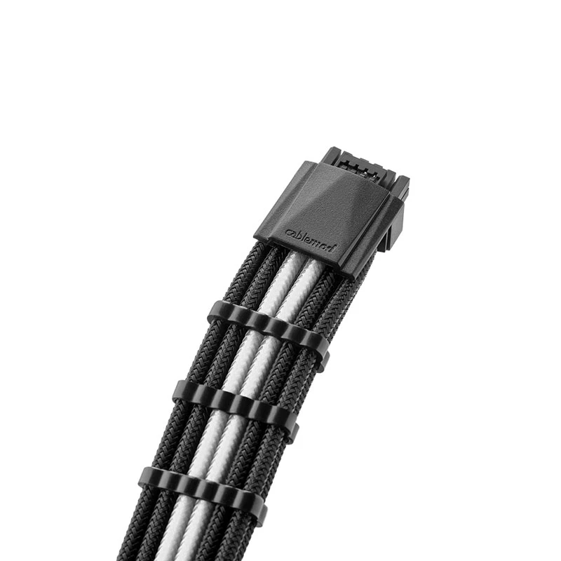 CableMod C-Series PRO ModMesh Sleeved 12VHPWR StealthSense - set de cables de alimentación - Negro/Blanco (CM-PCSR-16P3-N60KKW-5PK-R)