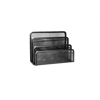 Soporte para correo Forpus, negro, 3 secciones, metal perforado 1006-105