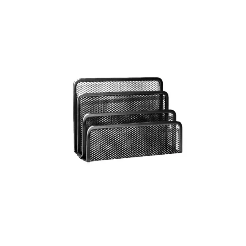 Soporte para correo Forpus, negro, 3 secciones, metal perforado 1006-105