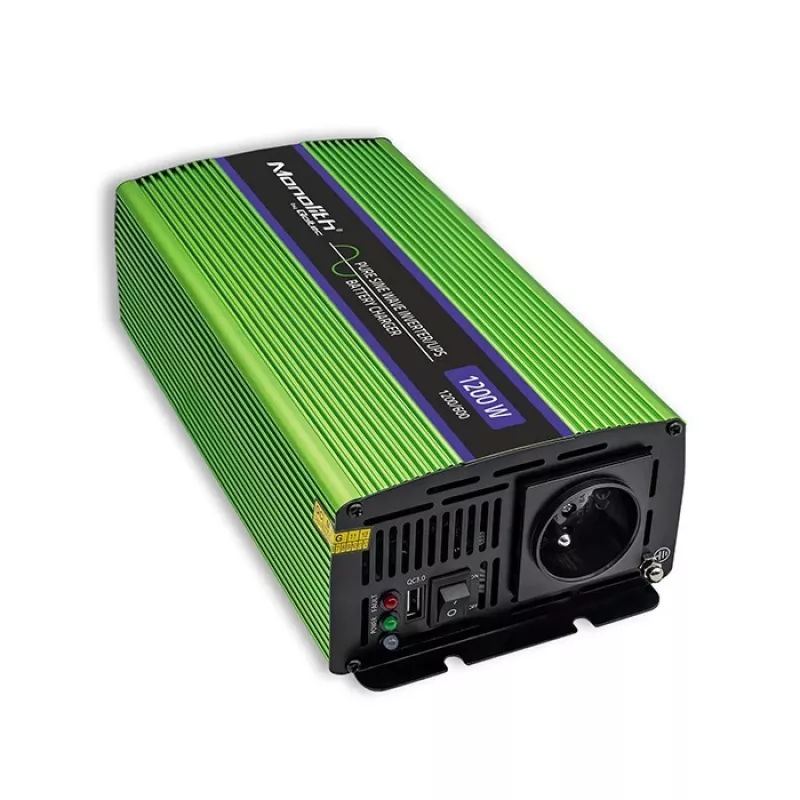 Inversor de coche Qoltec Monolith 1200 W Verde 12 V
