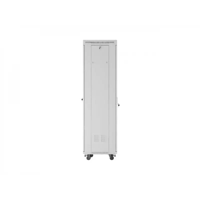 Armario rack de suelo LANBERG 19 pulgadas 42U 600×600 mm gris con puerta de cristal y LCD (flat pack)