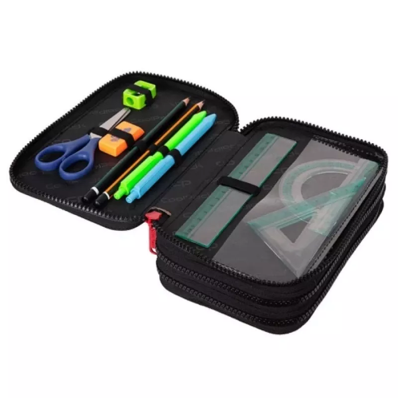 Estuche Cool pack Jumper 3 — organizador de papelería de tres pisos con diseño de oso, tejido resistente