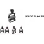 Sello Trodat Professional 4.0 5117 Date — carcasa de acero inoxidable cepillado, autoentintable