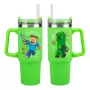 Vaso isotérmico Paladone Minecraft verde 900 ml con pajita