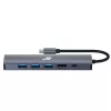 Adaptador HUB USB C 6en1 - HDMI, USBx3, PD, RJ-45