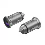 Vention dos puertos USB A+A (30+30) cargador de coche gris estilo mini tipo aleación de aluminio