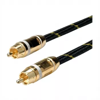 ROLINE GOLD cable de conexión RCA simplex conector macho / conector macho, Blanco 5,0m (11.09.4252)