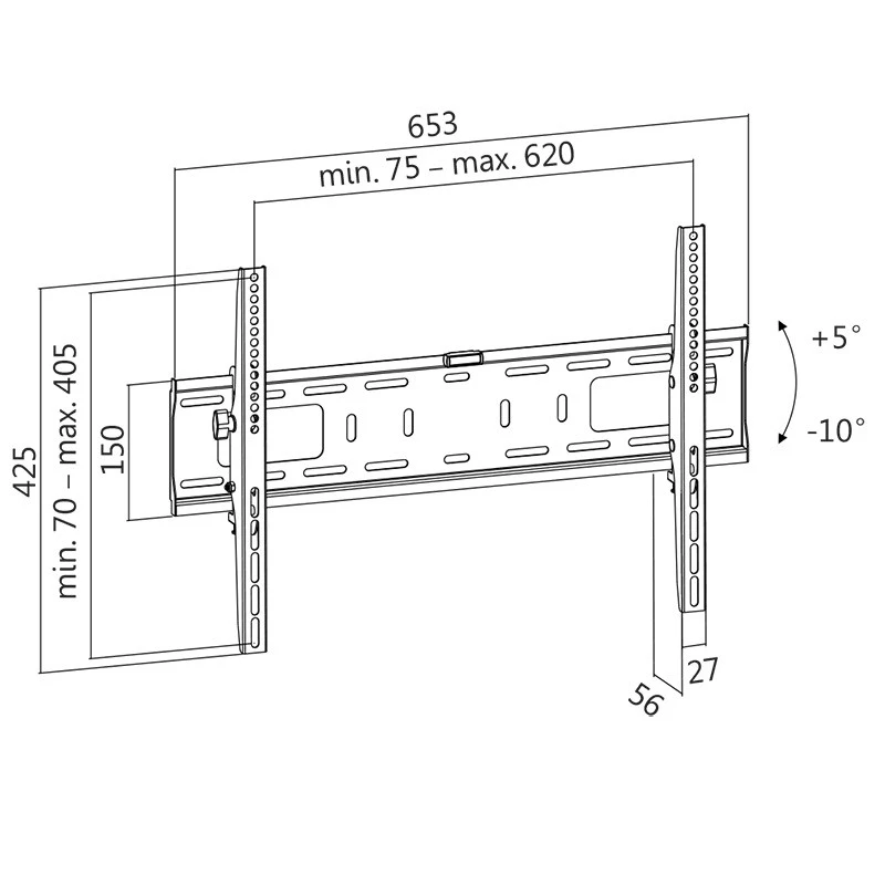 Soporte de pared para TV LogiLink BP0018 177,8 cm (70