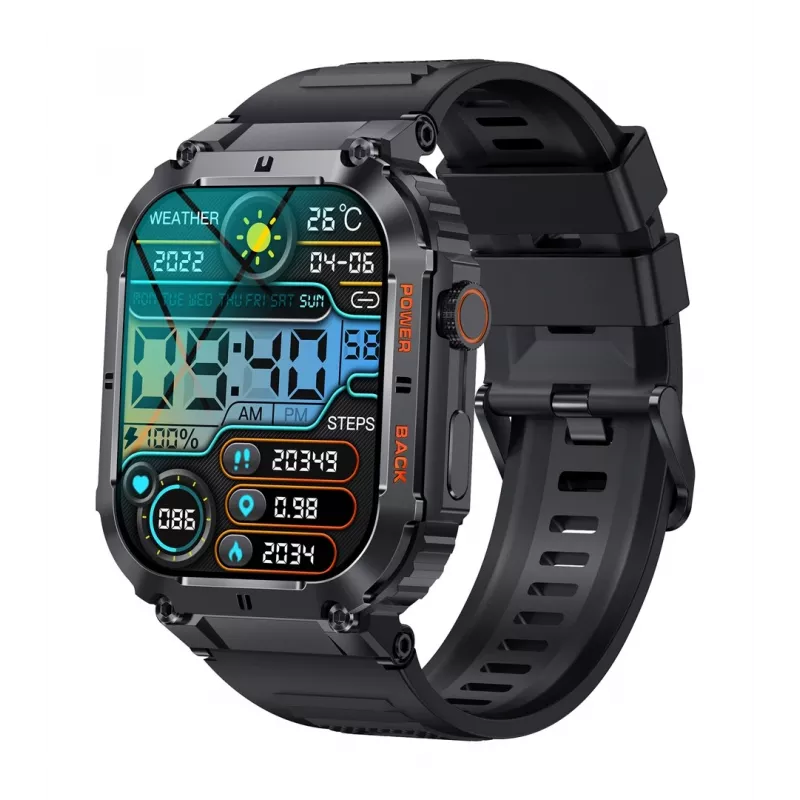 Denver SWC-191B smartwatch / reloj deportivo 4,98 cm (1,96 inch) IPS 45 mm digital 320 x 386 píxeles pantalla táctil negro