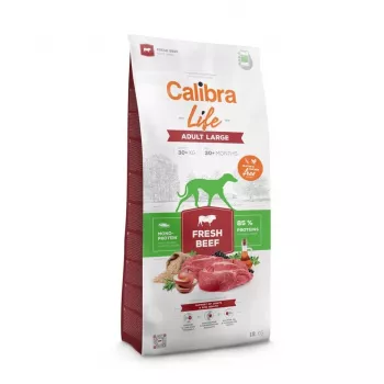 Comida seca para perros Calibra Life Adult Large ternera fresca 12 kg — razas grandes adultas, 25–45 kg, 25% proteína, 14% grasa