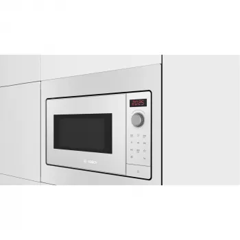 Microondas de encastre solo Bosch BFL523MW3, 800 W, 20 L, blanco, táctil y mando giratorio