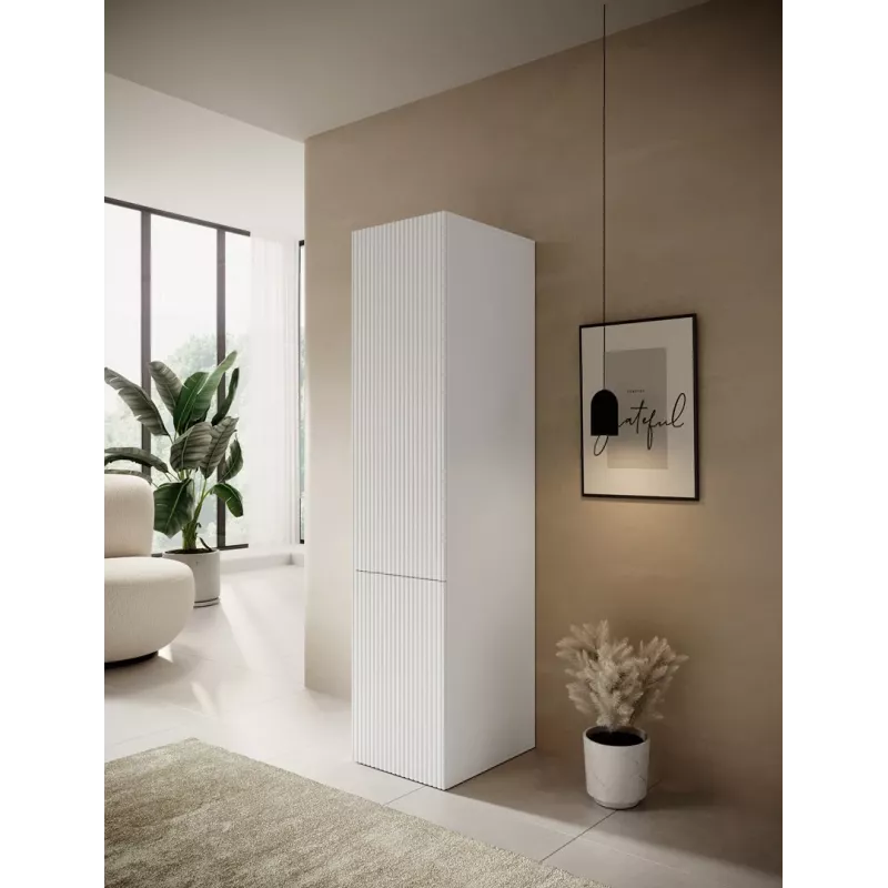 Armario ropero cama meble PAFOS 1D 45x55,5x198,5 cm blanco mate, 4 baldas