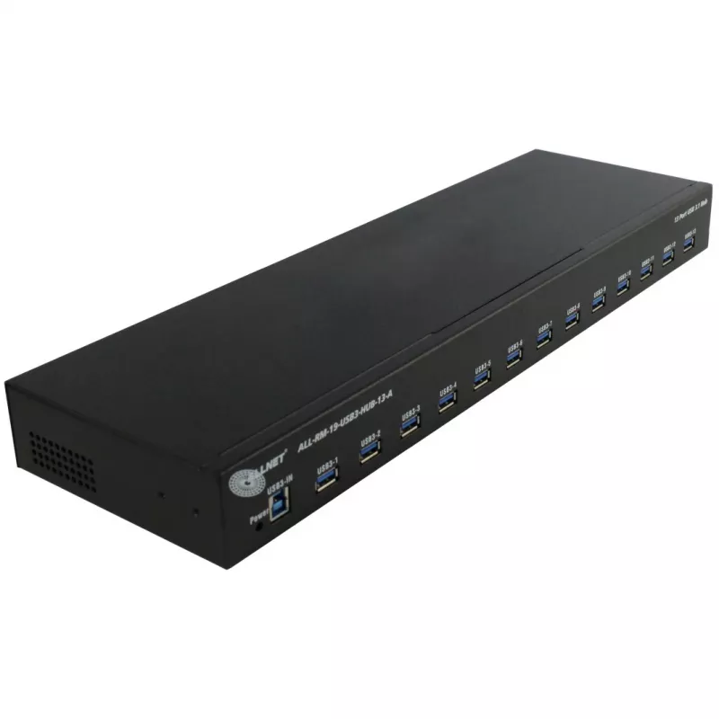 Hub USB ALLNET ALL-RM-19-USB3-HUB-13-A – Hub rackmount USB 3.0 de 13 puertos, 48,30 cm