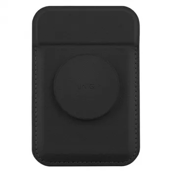 Cartera magnética para tarjetas UniQ Flixa — compatible con MagSafe, negra (Jet Black)
