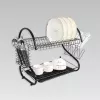Escurridor de platos Maestro MR-1025-38 negro, escurridor de metal independiente, 38 cm de ancho, negro