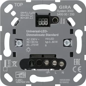 GIRA 540000 540000 S3000 Uni-LED mecanismo regulador estándar (540000)